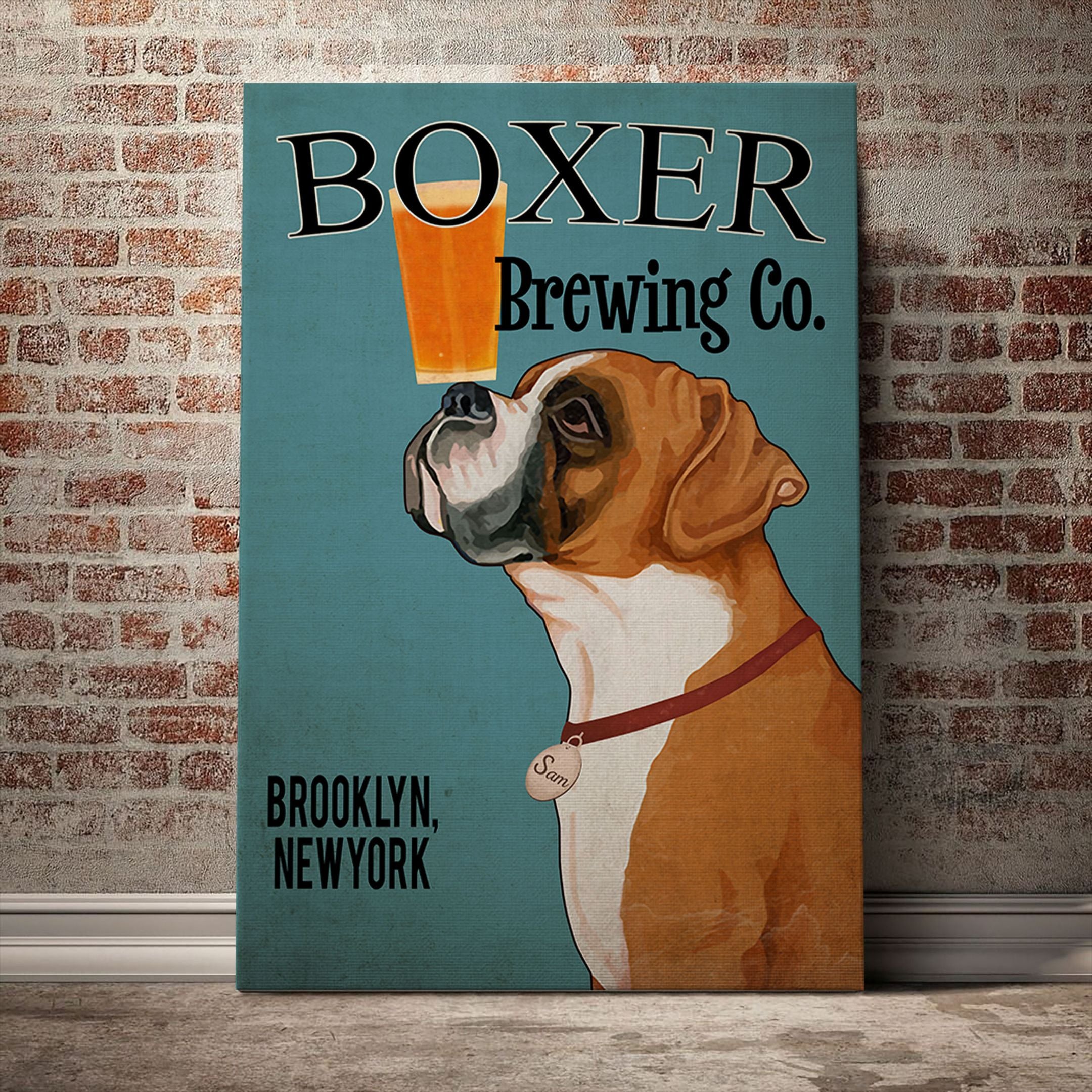 Boxer Custom Laundry Room Art Print Bathroom Decor Canvas Home Decor