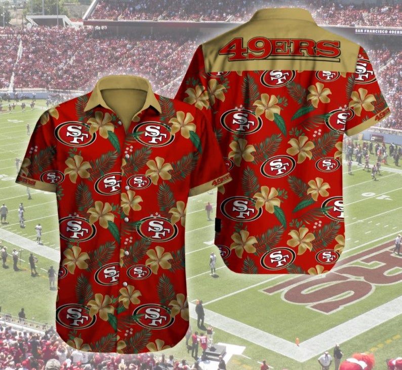 San Francisco Football Hawaii Graphic Print Short Sleeve Hawaii Shirt Ha34577