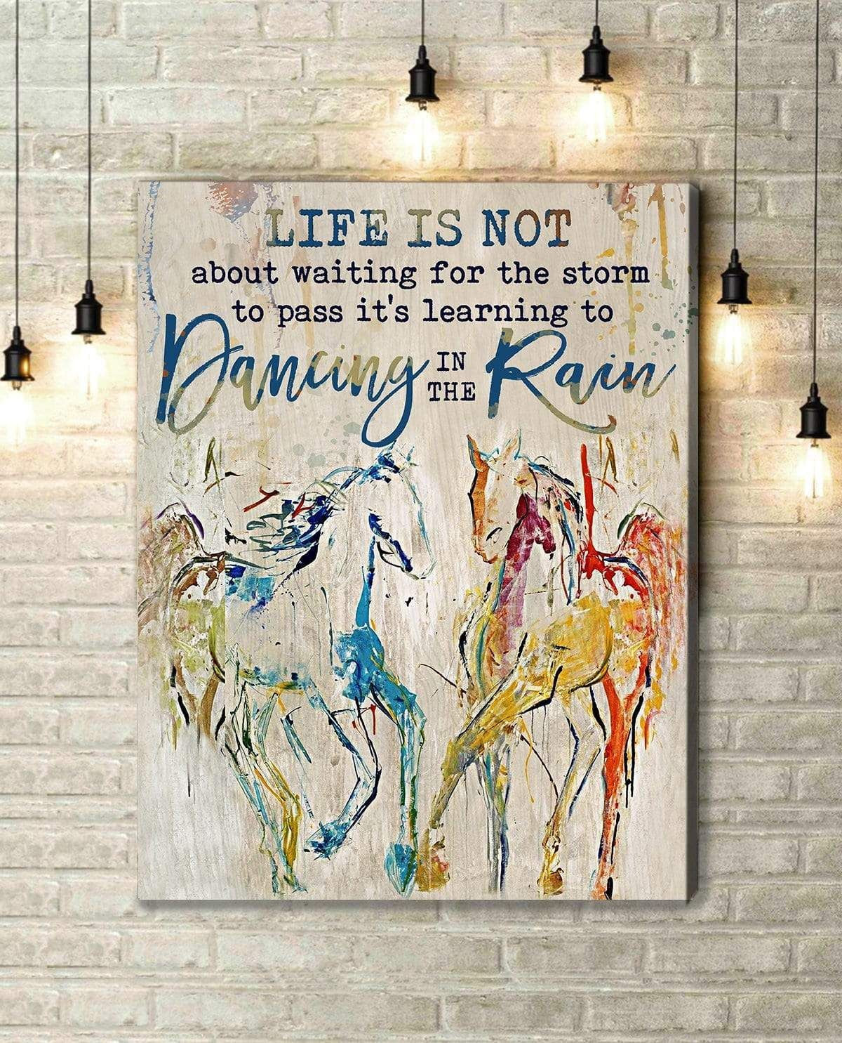 Canvas – Horse – Dancing In The Rain Gift For Family, Wall Art Decor, Canvas Print, Home Decor