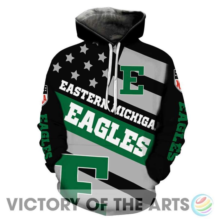 Proud Of American Stars Eastern Michigan Eagles Hoodie