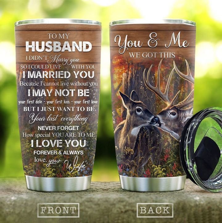 Deer Couple To Husband Stainless Steel Tumbler