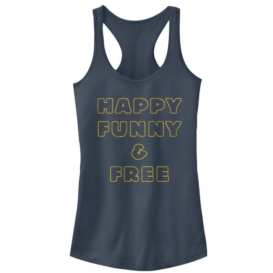 CHIN UP Junior’s Happy Funny Free  Racerback Tank