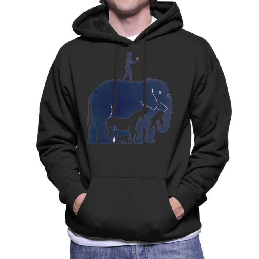Animals Optical Illusion Men’s Hooded Sweatshirt