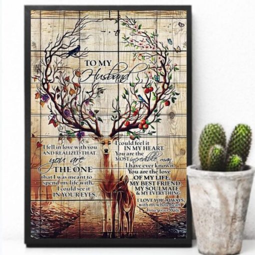 To My Husband From Wife I Fell In Love With You Reindeer Unframed Poster Most Iconic Quotes Poster Home Decor Art