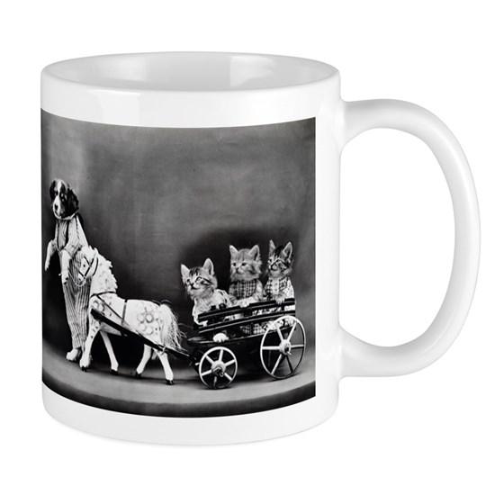 Dog Pulling Kittens In A Little Wagon Mug