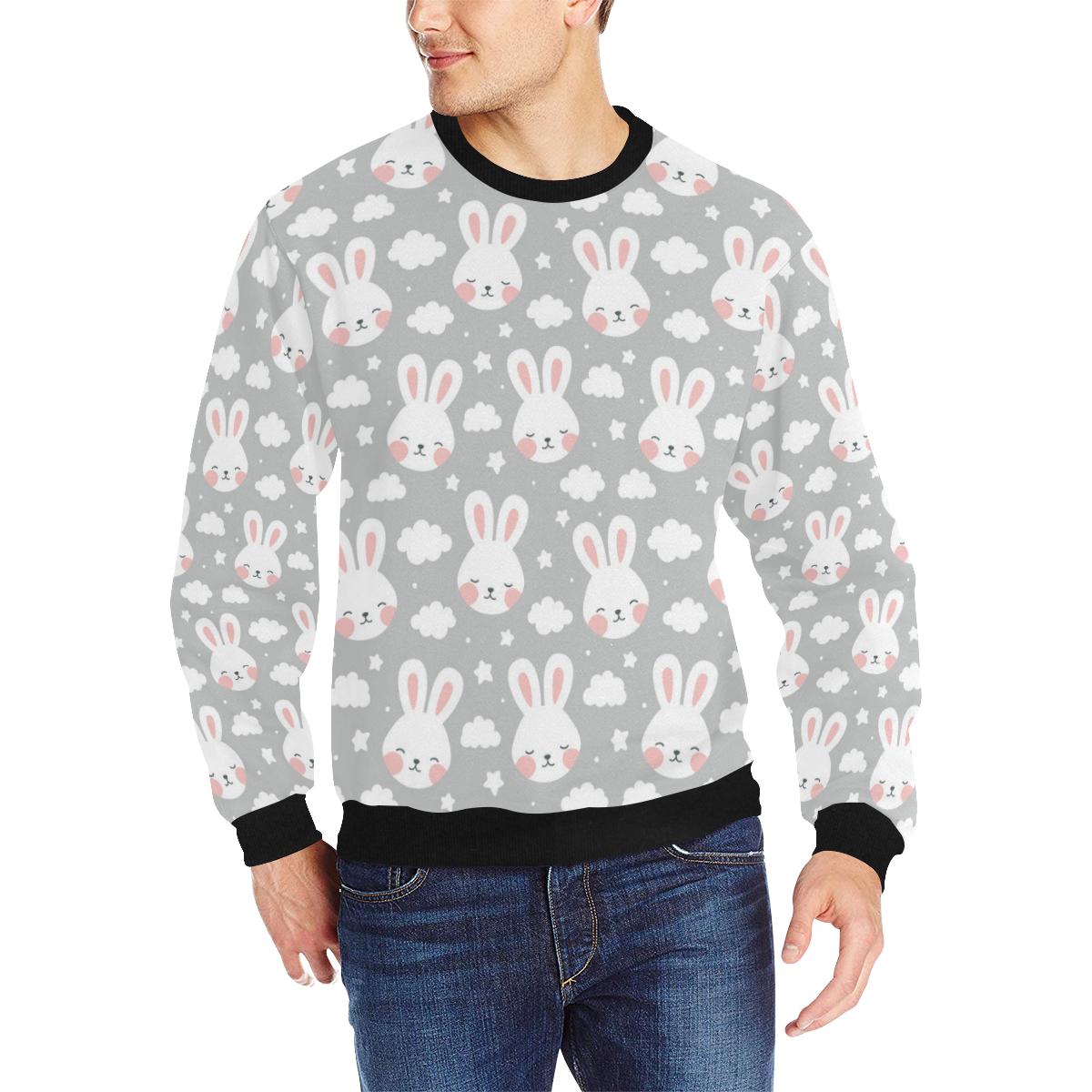 Rabbit cloud Pattern Men’s Crew Neck Sweatshirt