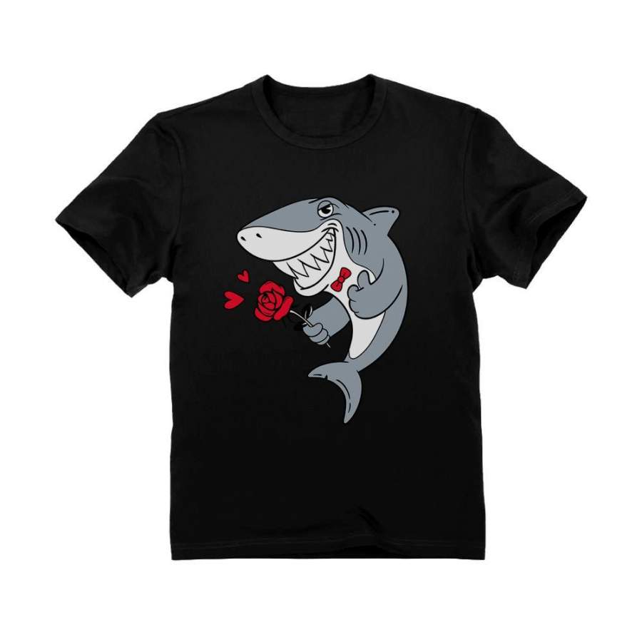 Valentine’s Day Shark with Roses Toddler Kids T-Shirt