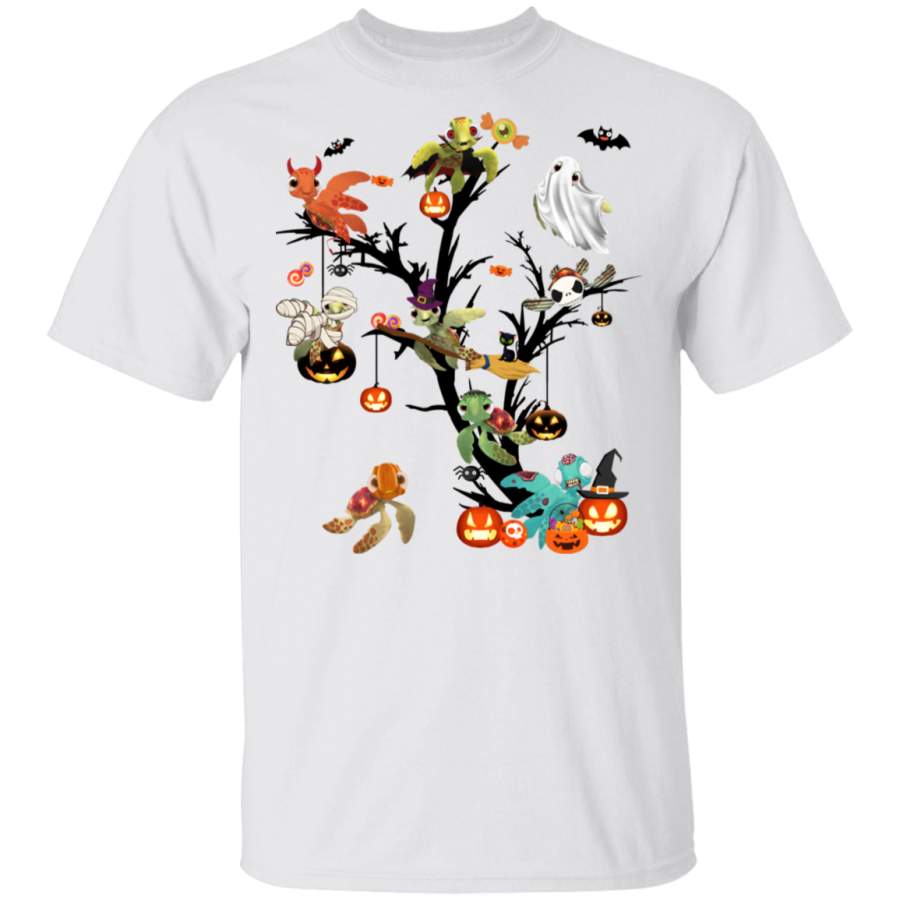 Turtle Tree Halloween Pumpkin Cute Shirt Funny Turtle Costume Gift Halloween Holiday For Sister