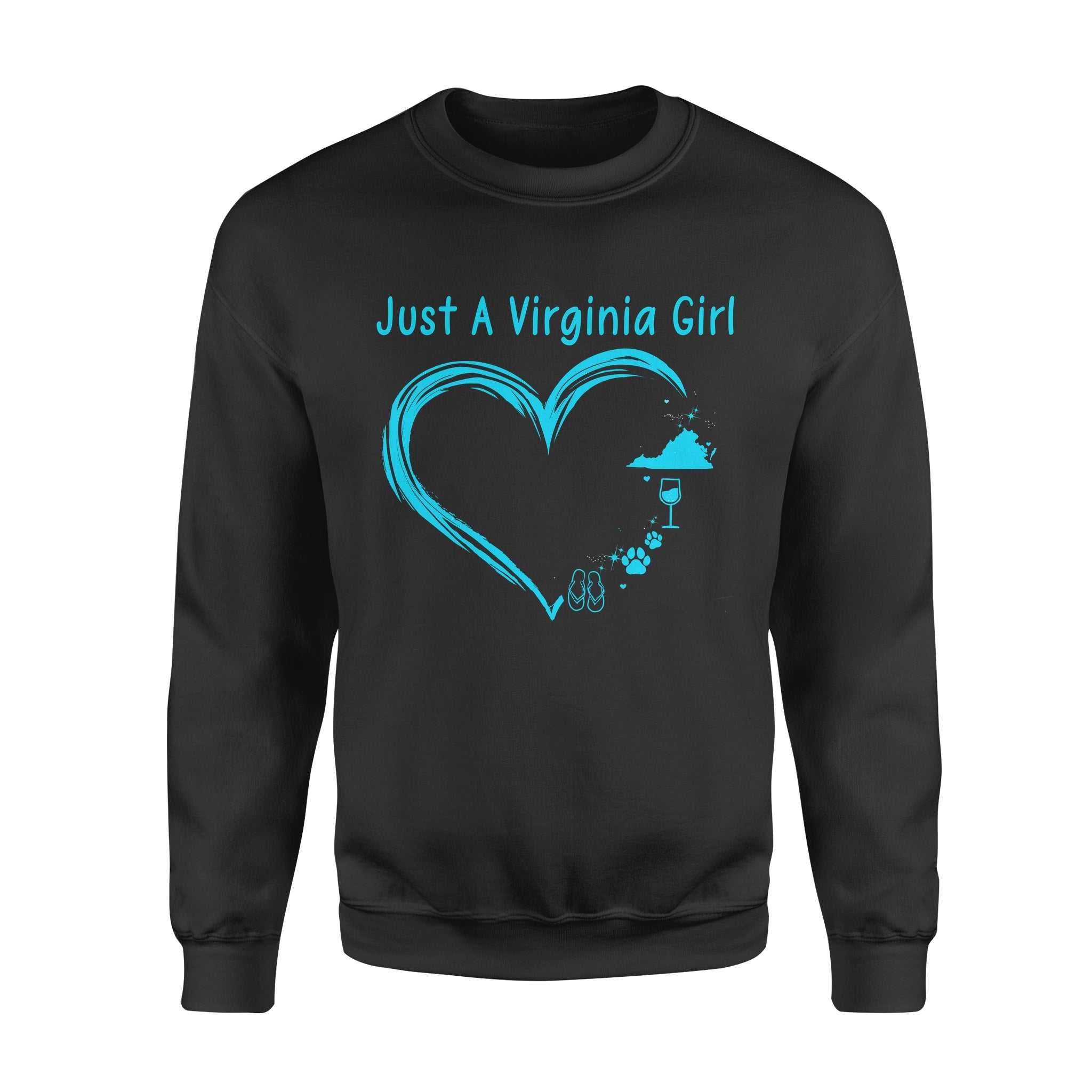 Just A Virginia Girl Love Flip Flops Wine Dog – Standard Crew Neck Sweatshirt