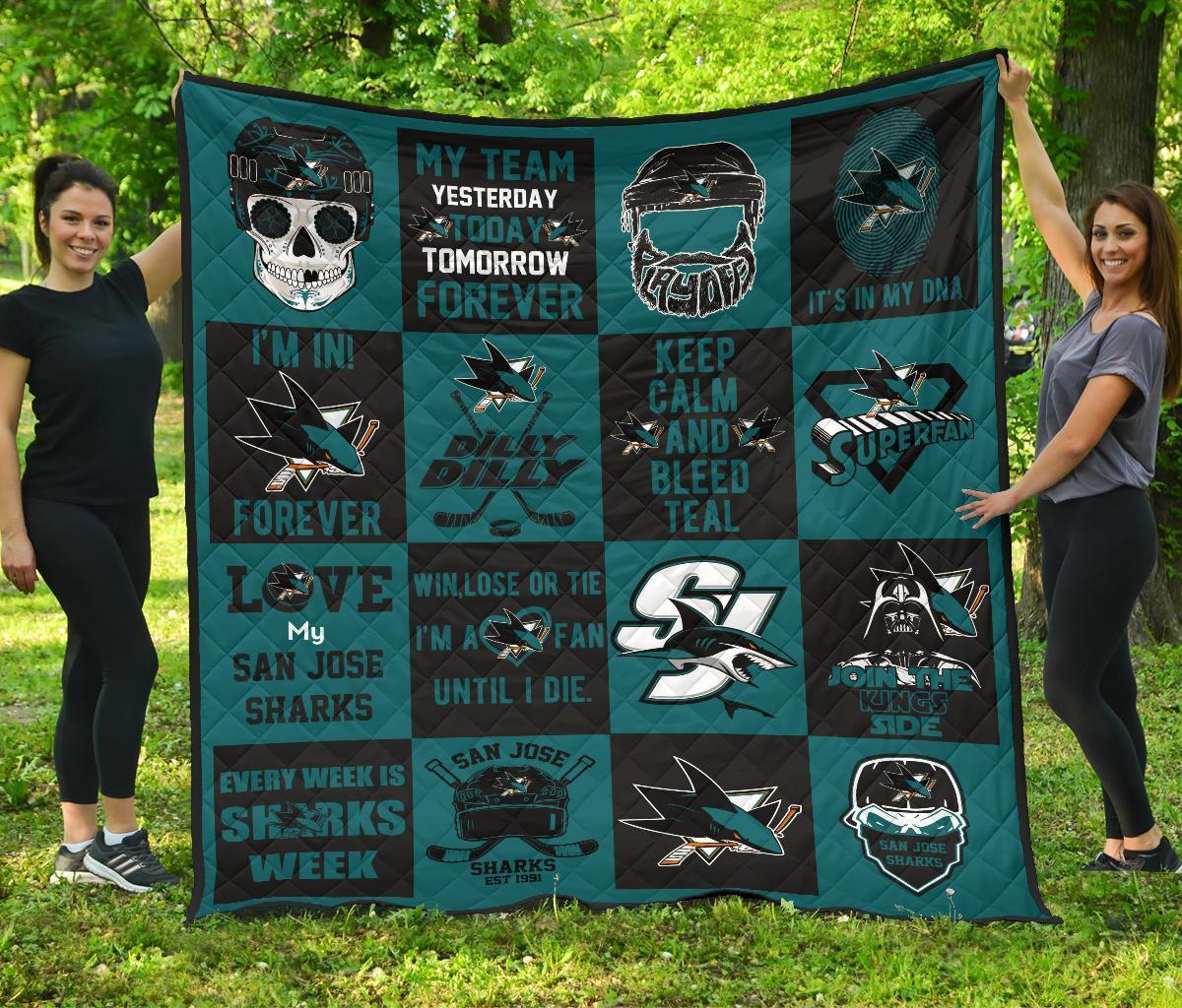 Fan San Jose Sharks Quilt Blanket Amazing Gift Idea