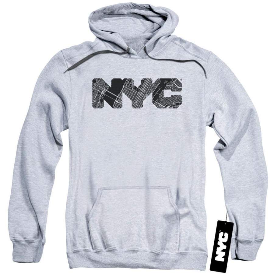 New York City Nyc Map Fill Pullover Hoodie