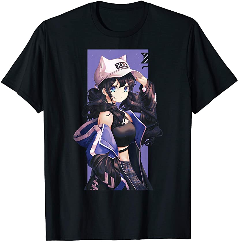 Waifu Anime Girl Aesthetic Kawaii Japanese Neko Cat Girl T-Shirt