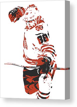 Patrick Kane Chicago Blackhawks Pixel Art 2 Joe Hamilton Canvas Print