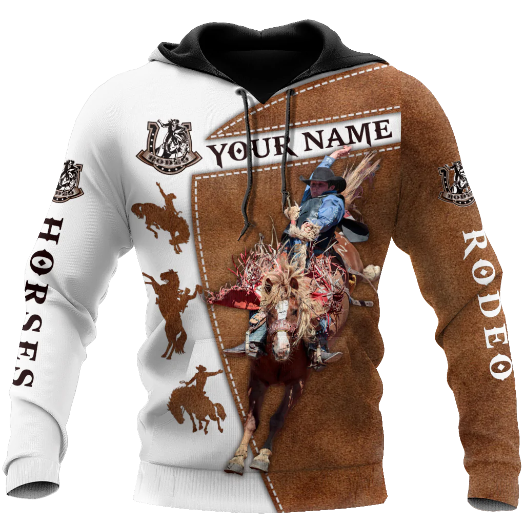 Personalized Name Rodeo Unisex Hoodie Bucking Horse Hoodies