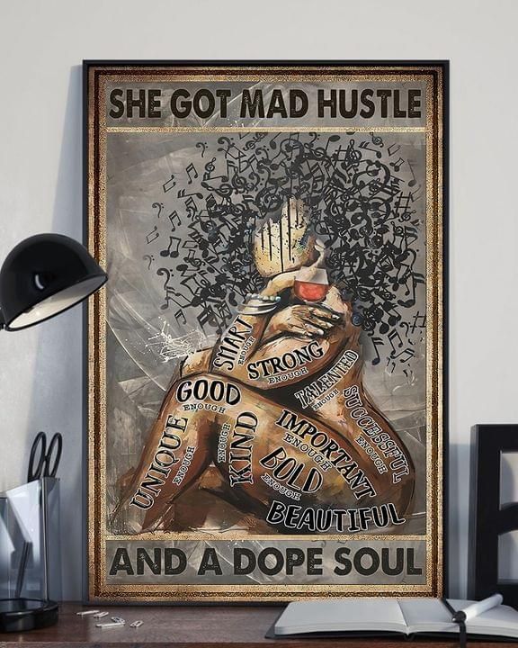 Black Queen She Got Mad Hustle And A Dope Soul Home Living Room Wall Decor Vertical Poster Canvas