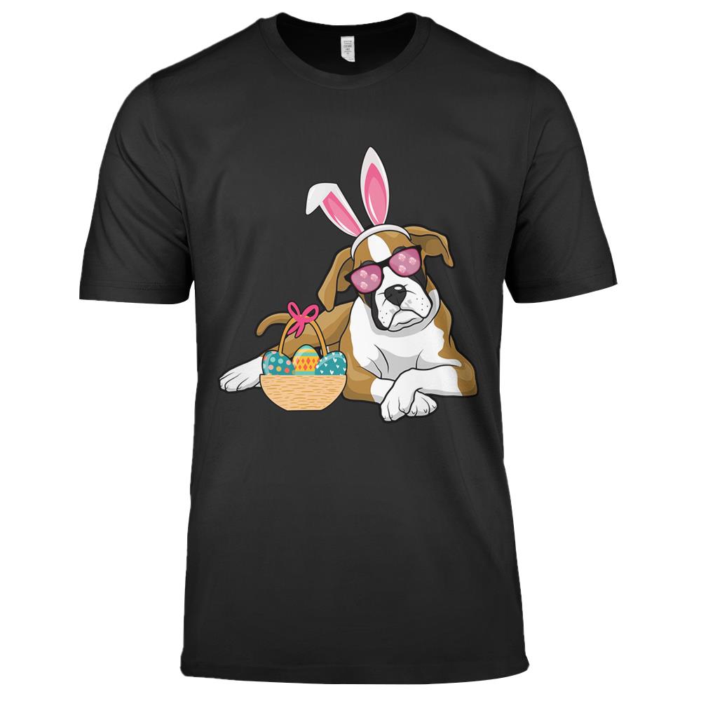 Easter Boxer Dog Bunny Rabbit Egg Hunter Easter Party Parade 2021 Premium T Shirts