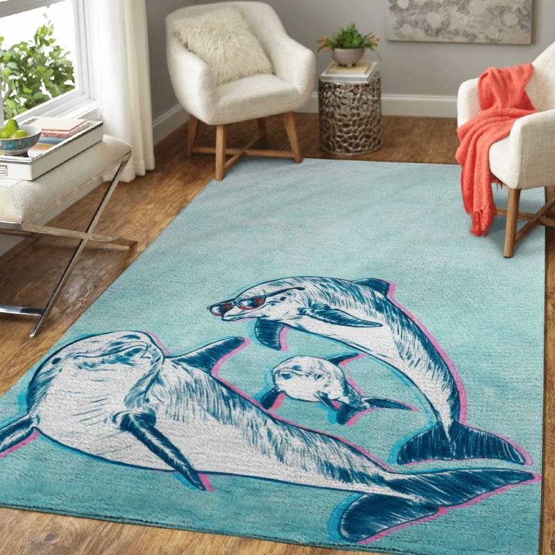 Rocking Dolphins – Rocking Animals Area Rug Carpet