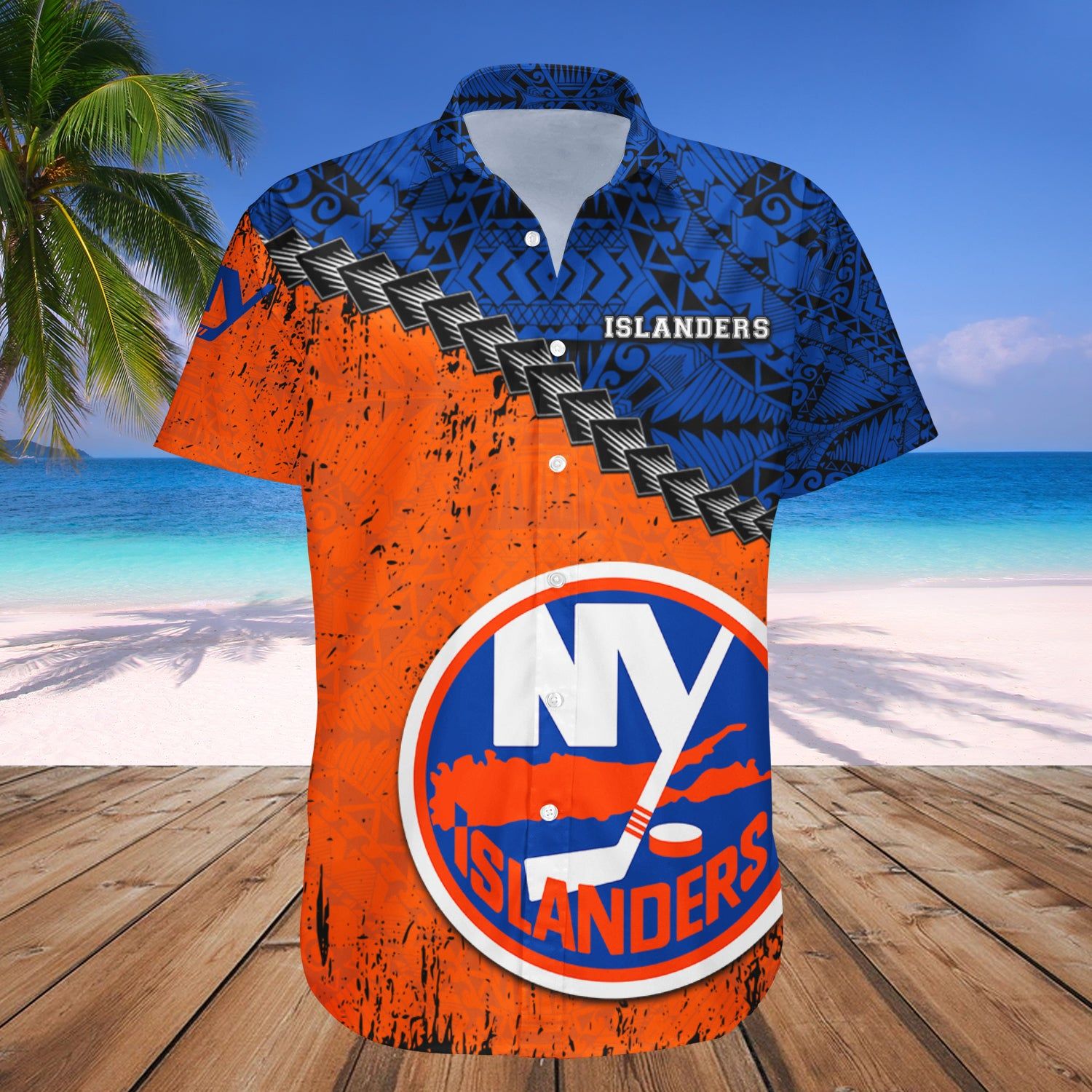 New York Islanders Hawaii Shirt Grunge Polynesian Tattoo – Nhl