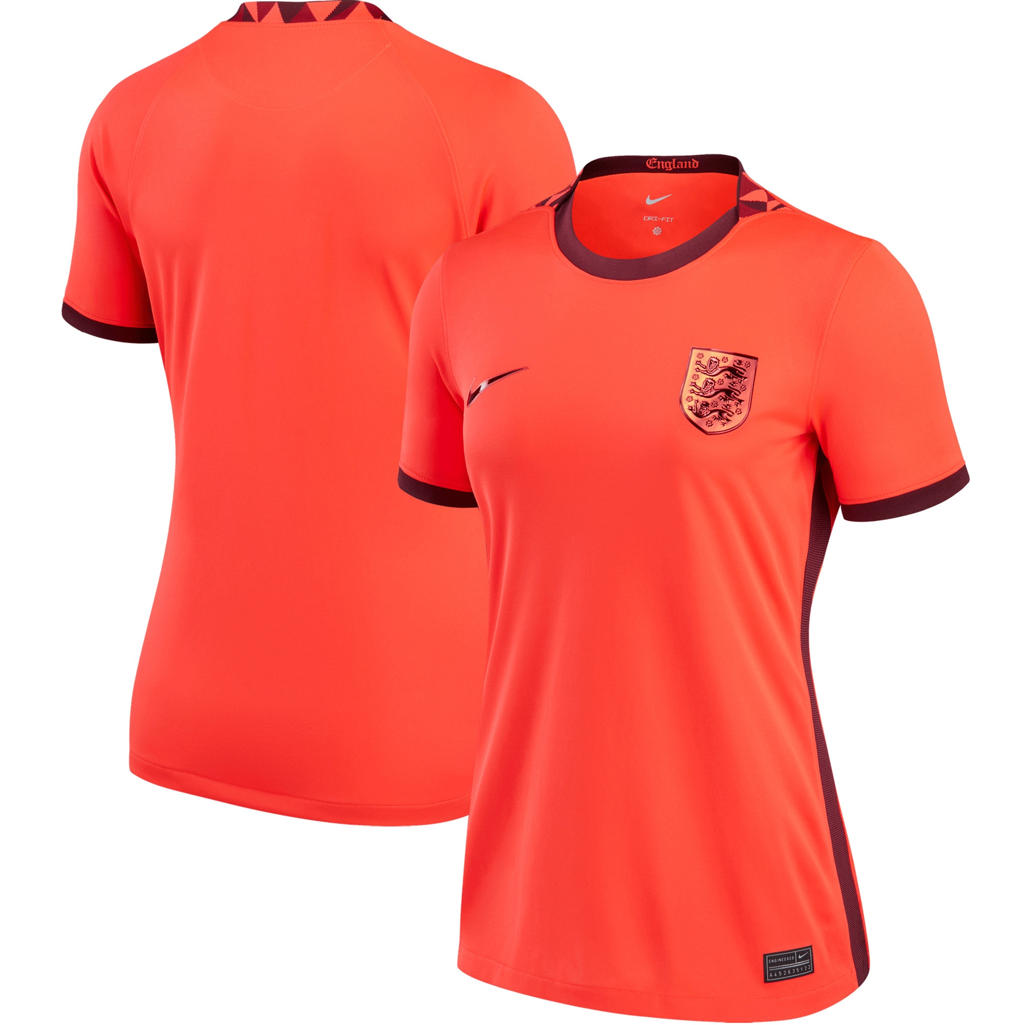 England Women's National Team Women's 2022/23 Away Replica Blank Jersey – Red