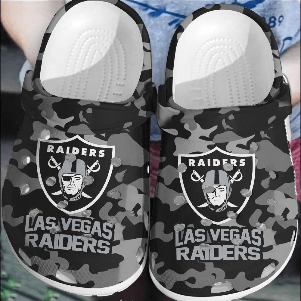 NFL Lasvegas Raiders Football Shoes Crocband Comfortable Clogs For Men Women