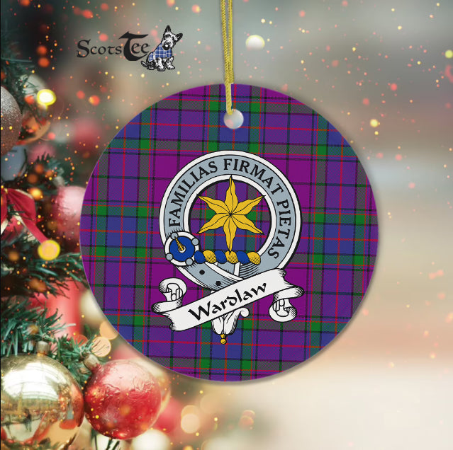 Wardlaw Scottish Clan Badge Plaid Ornament Gift. Christmas Tree Ornament Wardlaw Clan Tartan Ornament Great Christmas Ornaments Gift