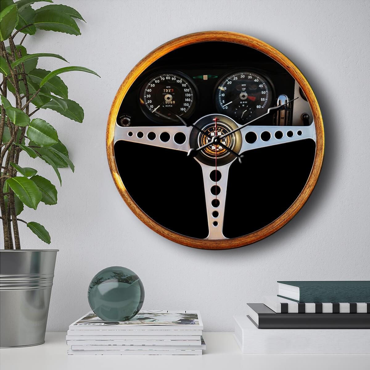 Jaguar Steering Wheel Wall Clock