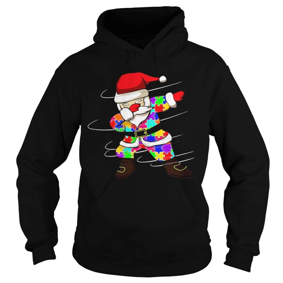 Santa Claus Dabbing Autism Christmas Ugly sweater Hoodie