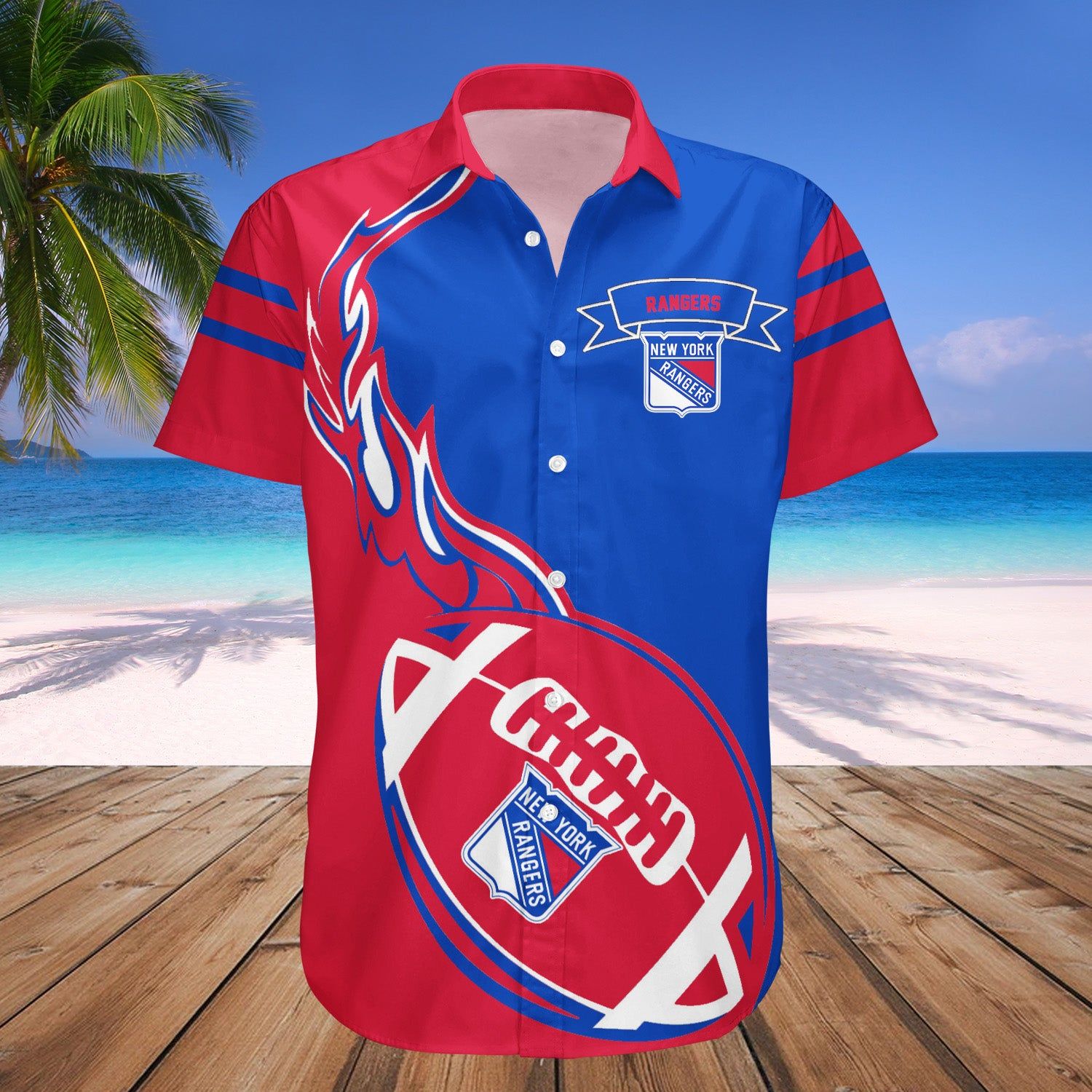 New York Rangers Hawaii Shirt Flame Ball – Nhl