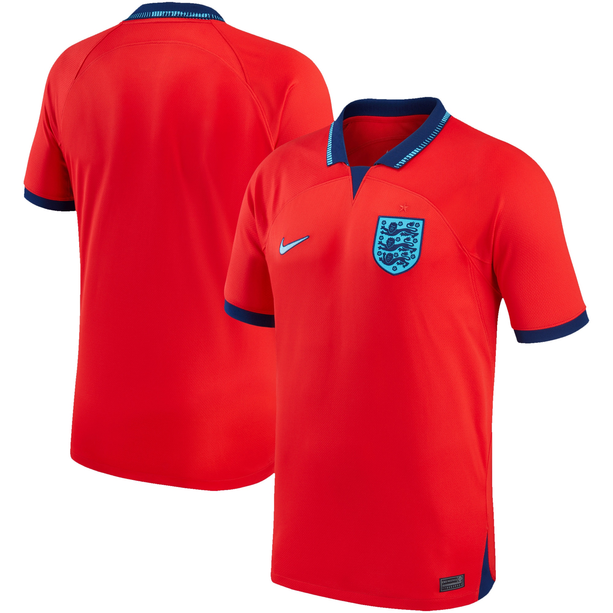 England National Team Youth 2022/23 Away Breathe Stadium Replica Blank Jersey – Red