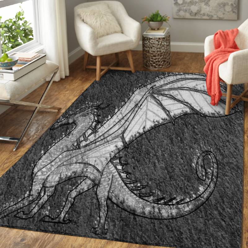 Sketch Dragon – Animals Area Rug Carpet