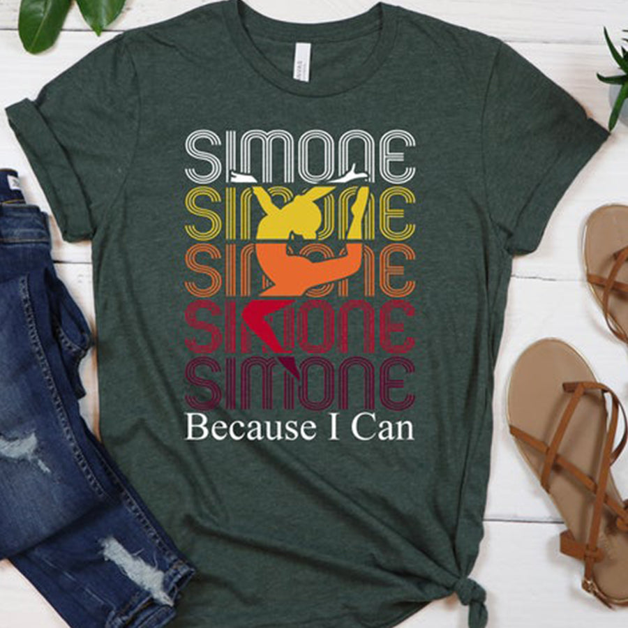 Simone Biles Gymnastics Shirt, Reto Vintage Simone T-Shirt, Simone Biles Goat Shirt, Simone Gymnastics Tshirt, Simone Because I Can Shirt