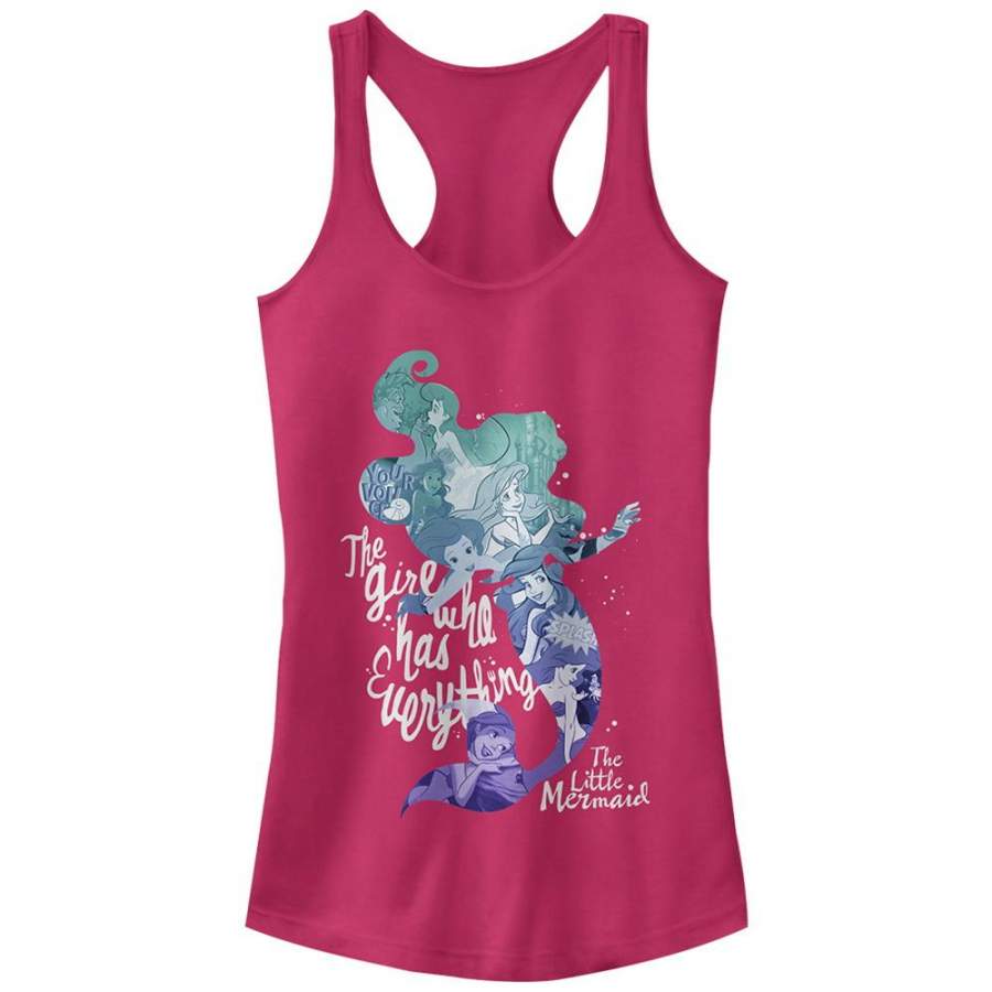 The Little Mermaid Junior’s Ariel Has Everything  Racerback Tank Dark Pink S