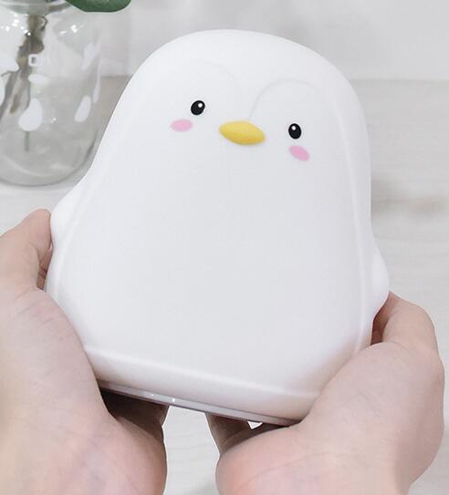 Dropshipping Penguin Silicone Touch Sensor Night Light Rechargeable 7 Colors USB Charging LED Night Lamp For Children Christmas alx