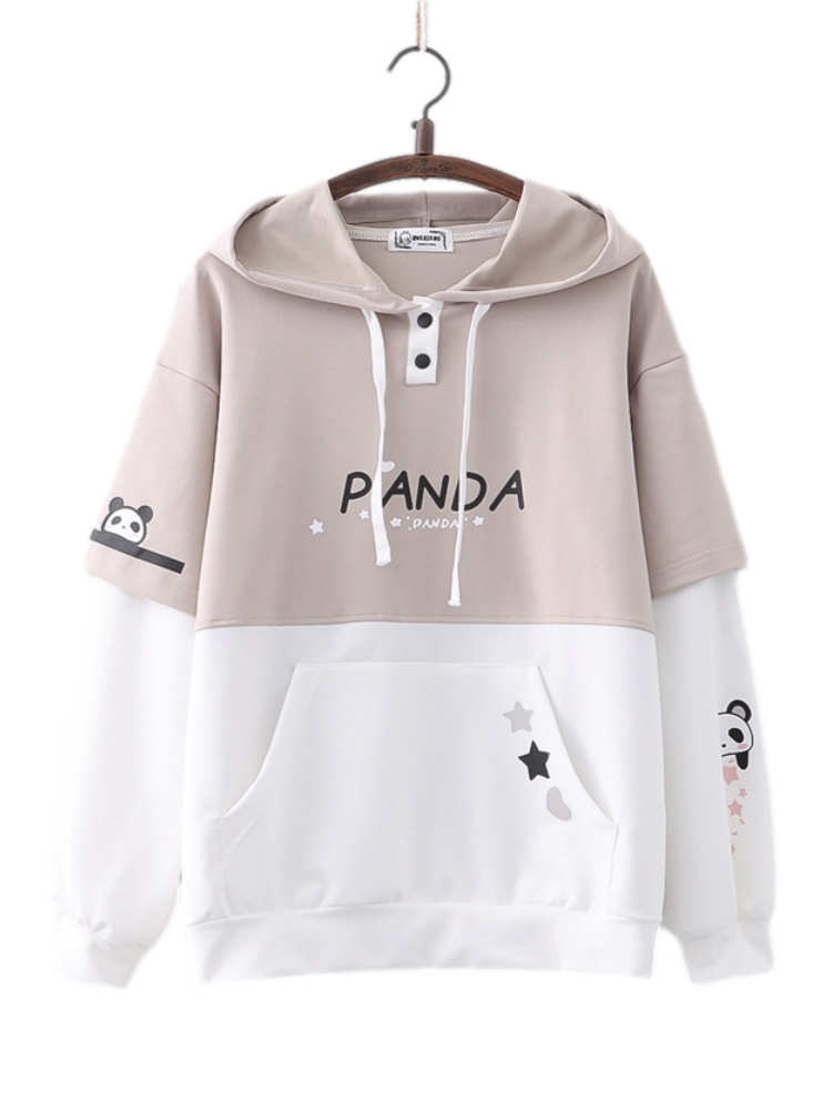 Cute Fashion Panda Anime Women Hoodies Japanese Kawaii Clothes Teen Girls Long Sleeve Thin Hooded Sweatshirts Female Pullover alx