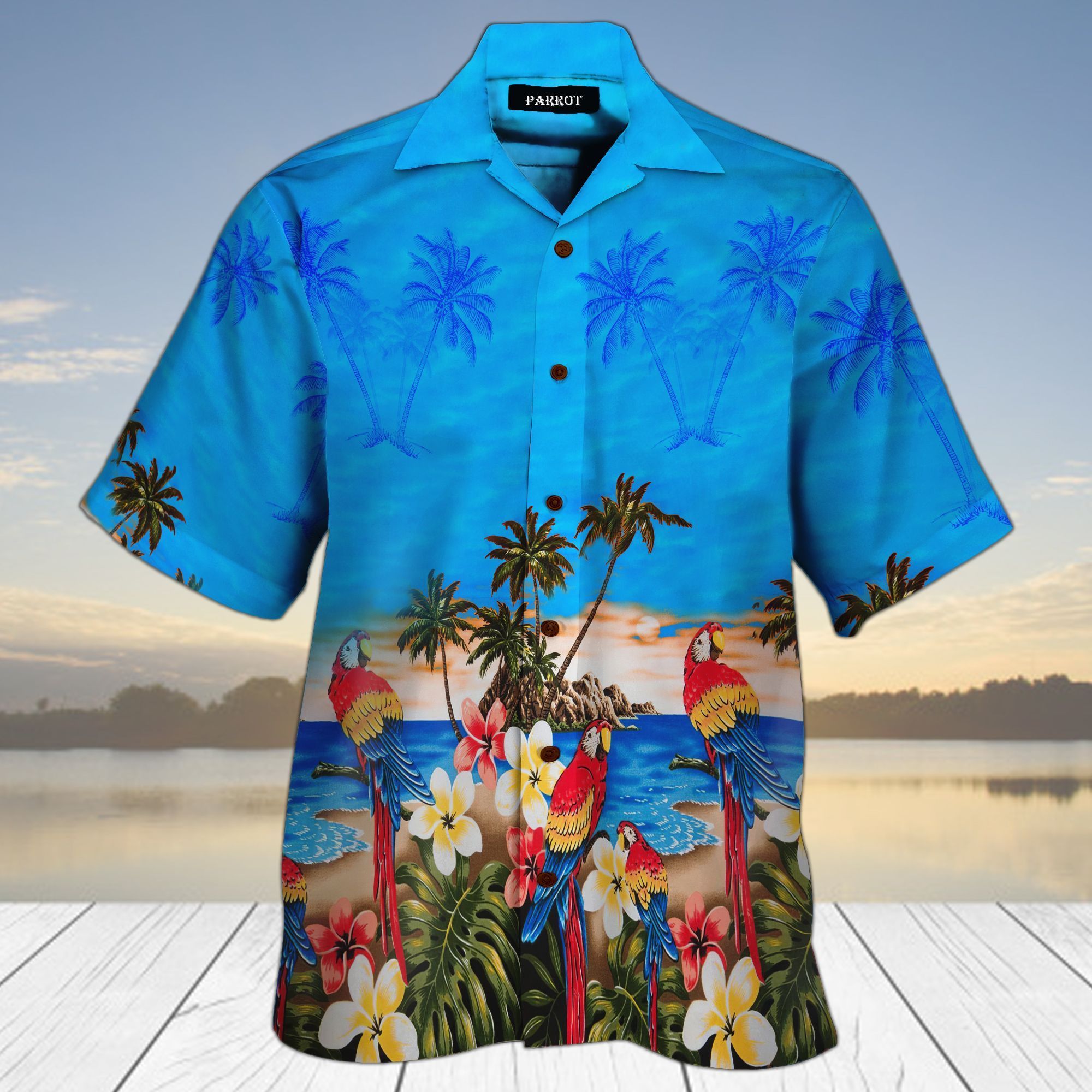 Parrot Beach 3D All Over Printed Hawaiian Shirt And Short