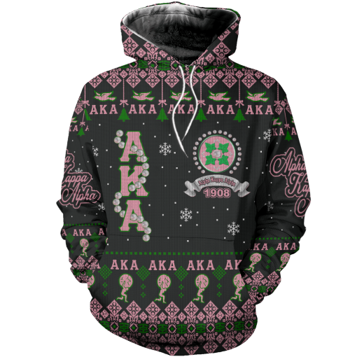 Alpha Kappa Alpha Aka Pearls Aka 1908 Ugly Christmas Hoodie Sweatshirt