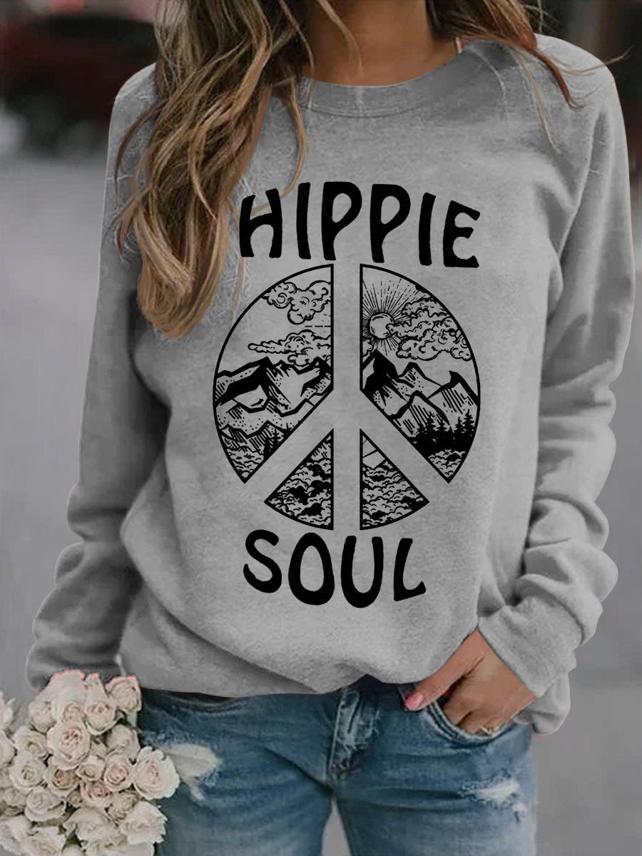 Women’S  Hippie Soul Nature Lover Long Sleeved Sweatshirt