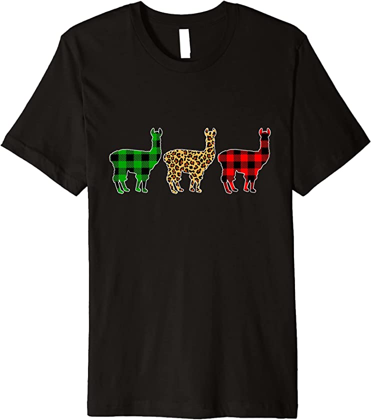 This Is My Christmas Pajama Llama Xmas Tree Animals Premium T-Shirt