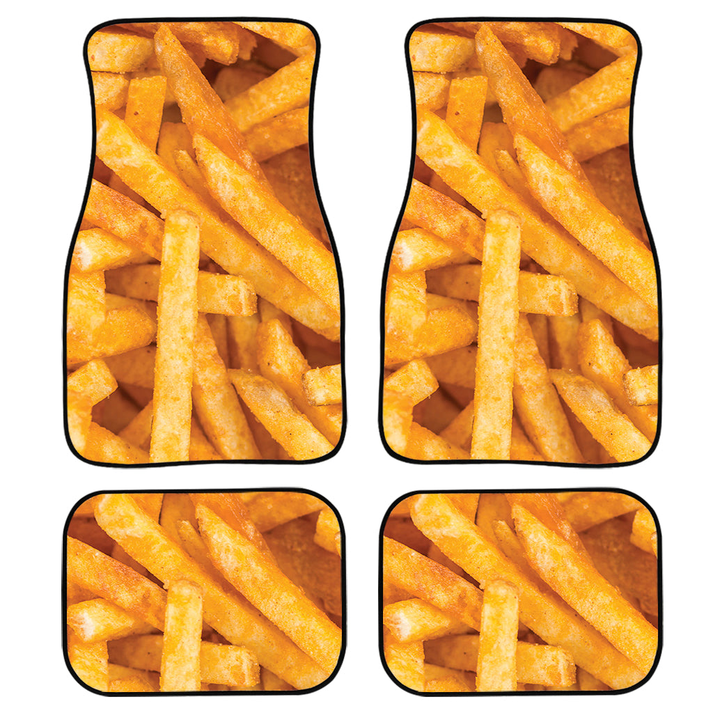 French Fries Texture Print Front And Back Car Floor Mats, Front Car Mat