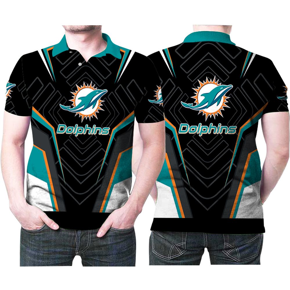 Miami Dolphins Logo All Over 3D Printed Gift For Miami Dolphins Fan Polo Shirt