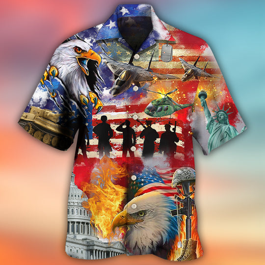 Veteran Independence Day American Hawaiian Shirt | Hw3316