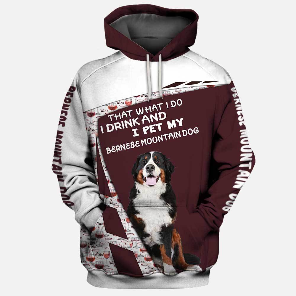 Bernese Mountain Dog Drink And Pet 3D Full Printing