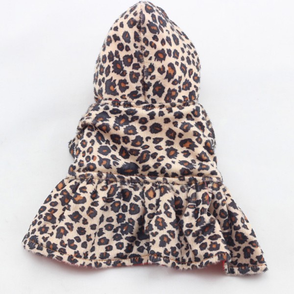 Cute Pet Dogs Leopard Costume Winter Dog Clothes Puppy Cotton Hoodie Clothes Warm Dog Coats & Jackets Chihuahua Pet Product alx