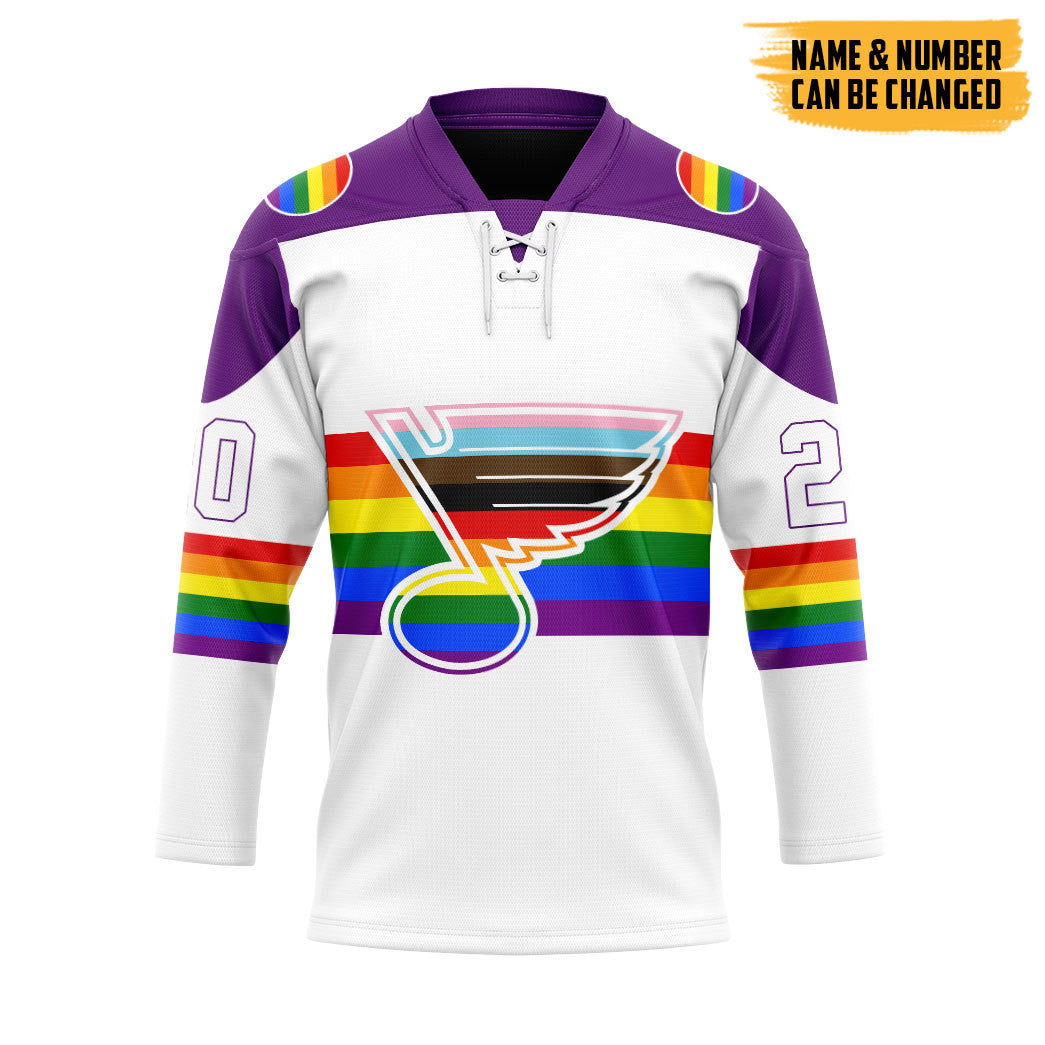 Gearhumans 3D Pride Month St. Louis Blues Custom Name Custom Number Hockey Jersey