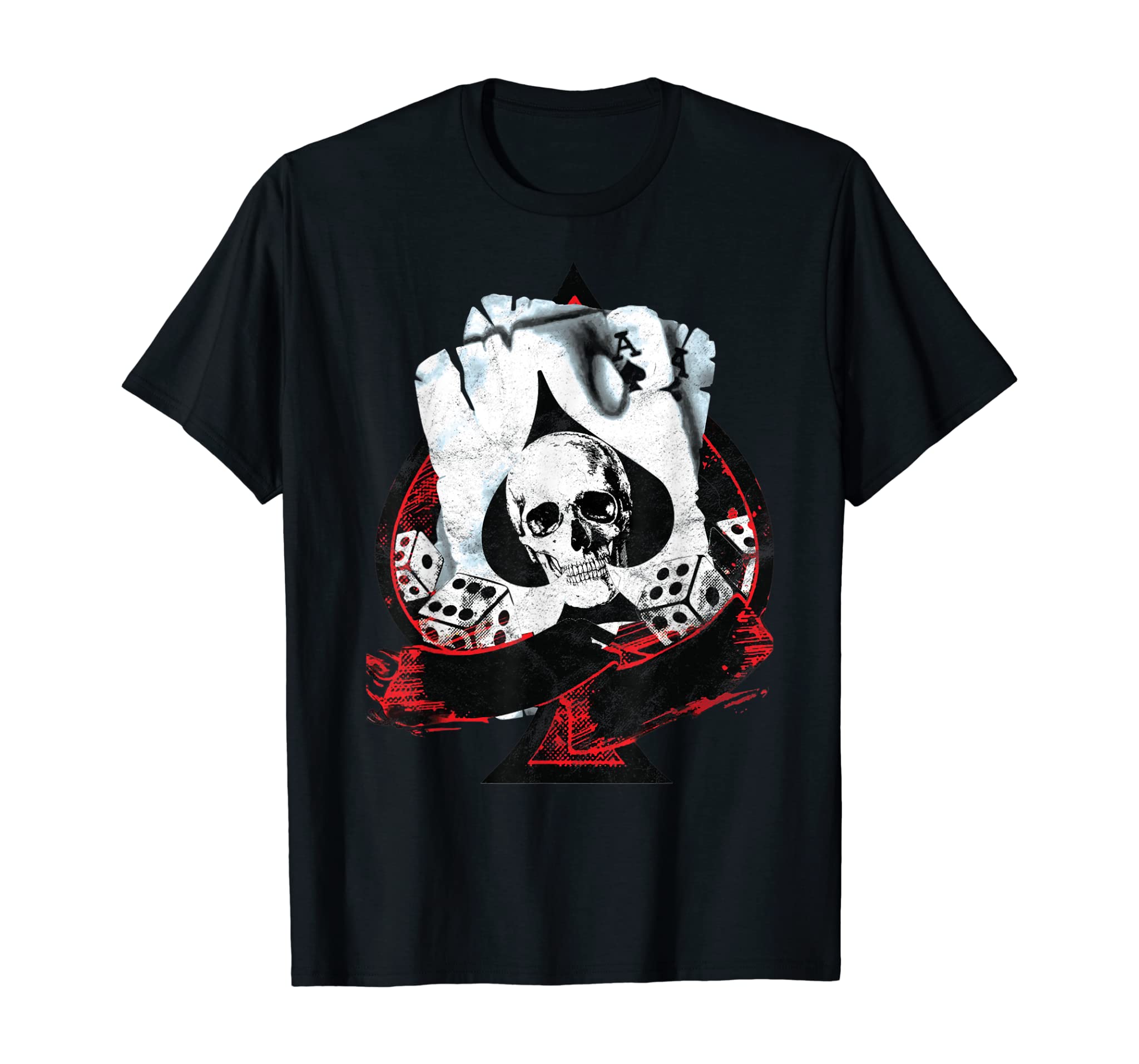 Scorched Ace Of Spades Poker Dice Skull & T Shirt Design