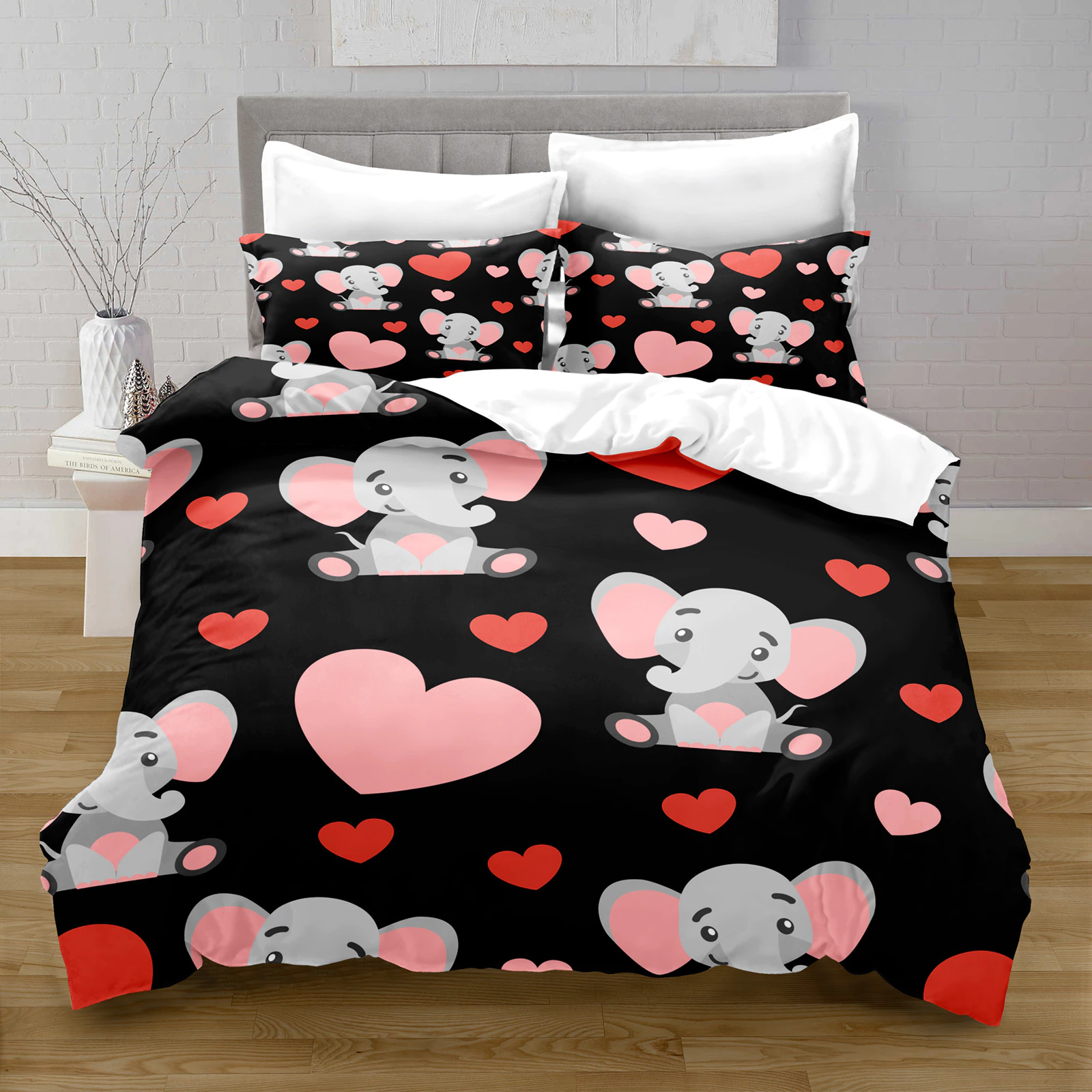 Polyester Elephant Pattern Digital Printing Cover Set With Pillowcase Boys And Girls Bedding Set Bedding Sets Duvet Covers