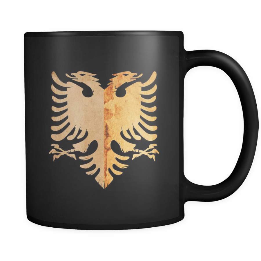 Albania Eagle Animal Bird Lover Crest Black Mug 11oz