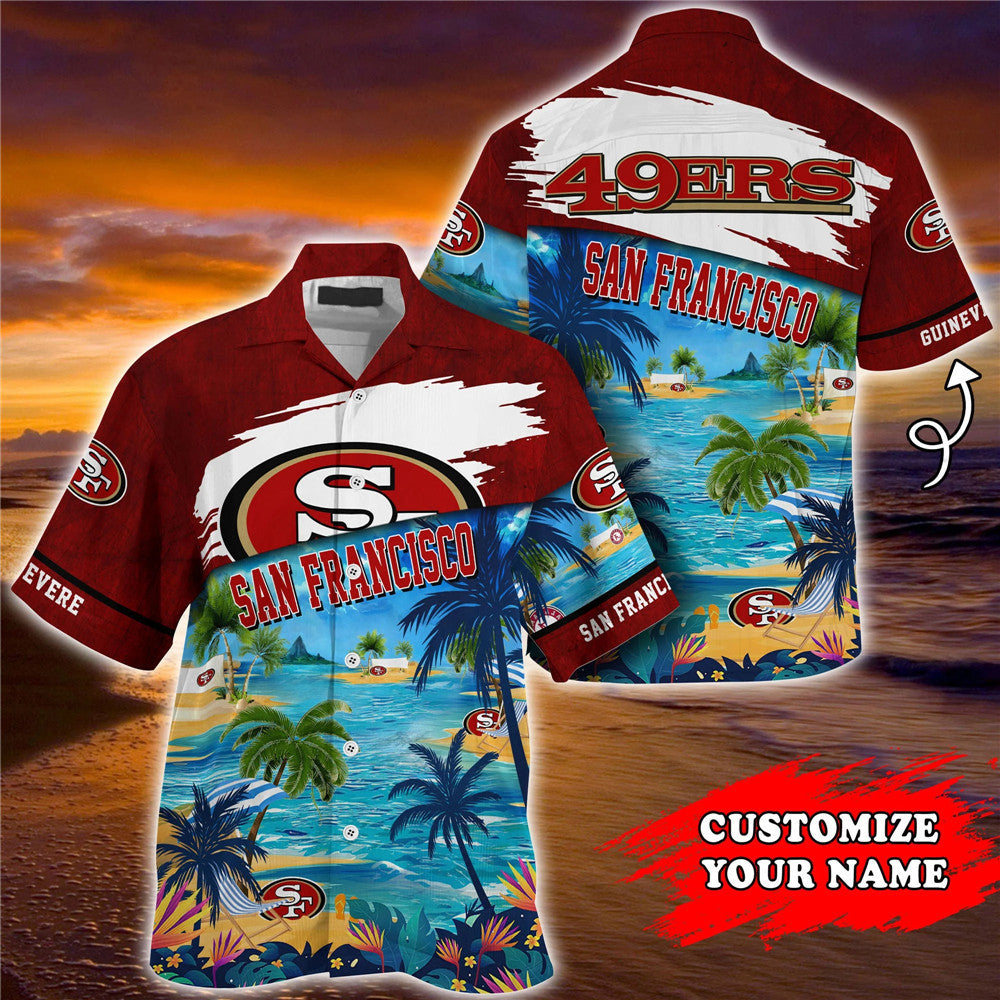 Men’S San Francisco 49Ers Hawaiian Shirt Paradise Floral