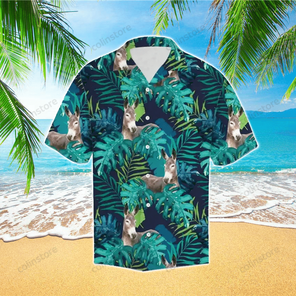 Tropical Donkey Colorful Unique Hawaii Shirt Aloha Ha46034