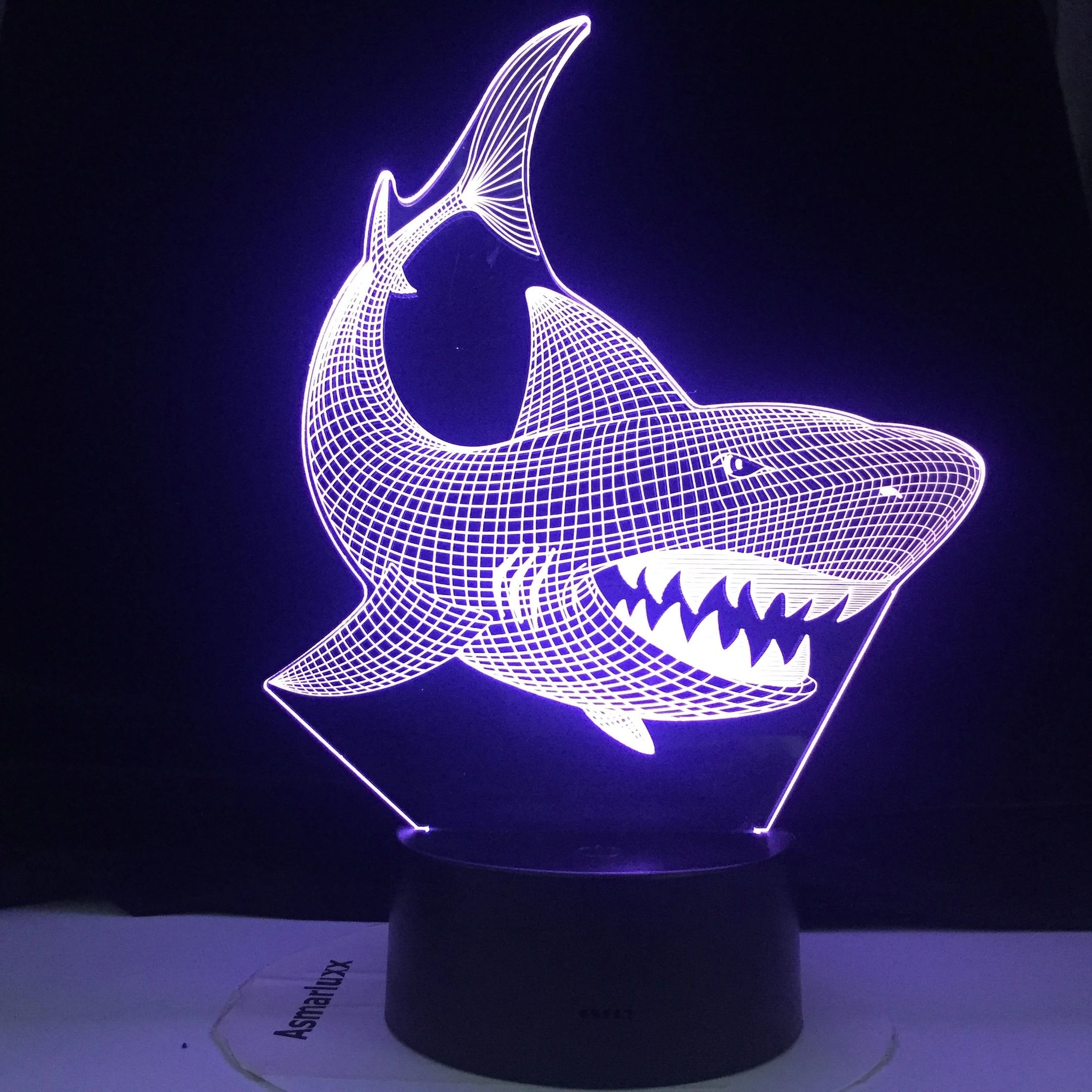 Shark With Sharp Teeth Design 3D Illusion Night Light Led Light